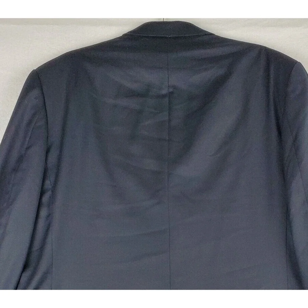 Oscar De La Renta Blazer Mens 46 Long Blue 100% Wool Single Breasted Notch Lapel